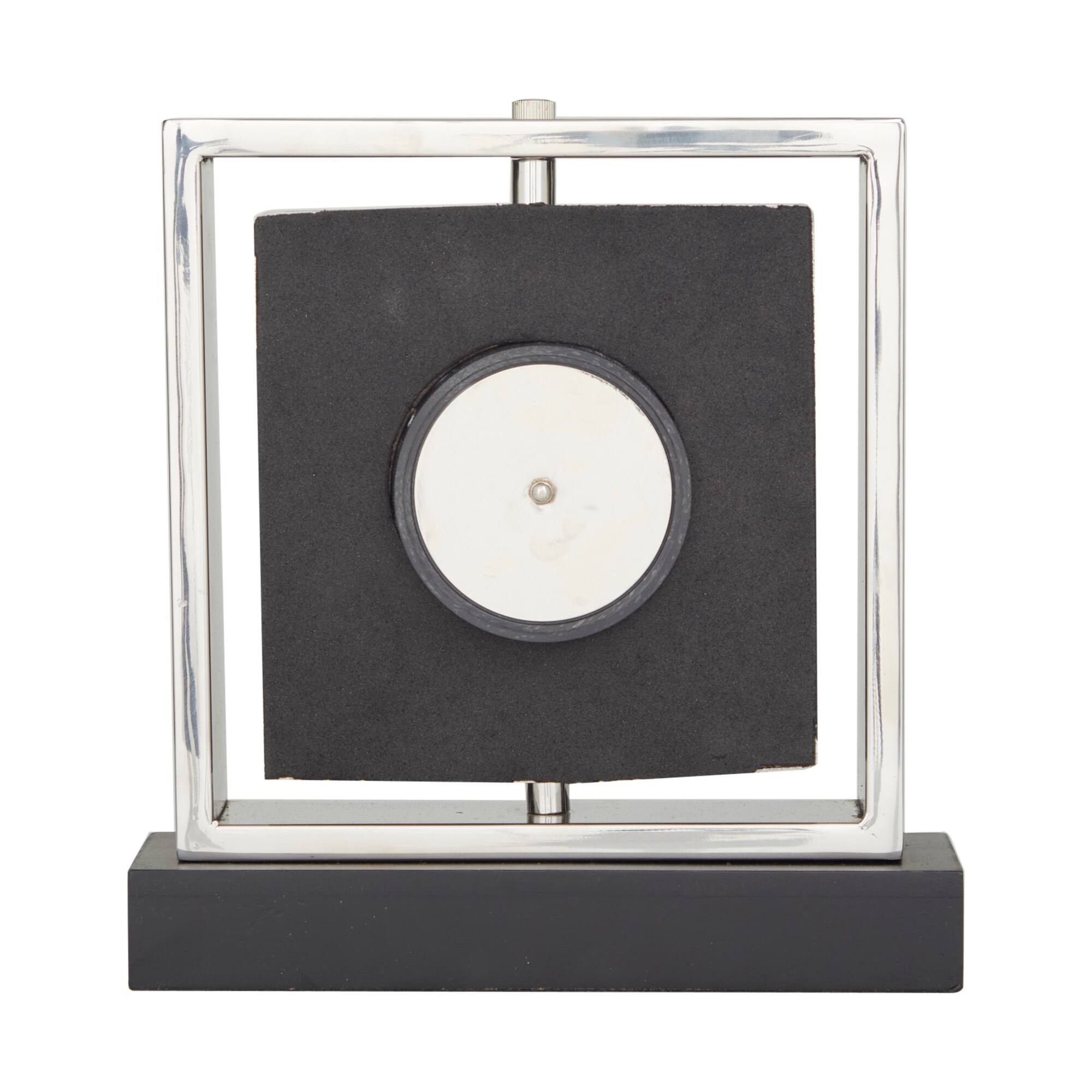 Silver Stainless Steel Glam Clock, 9" x 3" x 10"
